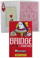 Modiano Bridge 2 Jumbo Index Žaidimo Kortos (raudonos)