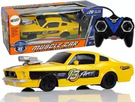 Nuotoliniu būdu valdomas sportinis Muscle Car automobilis 1:20, geltonas