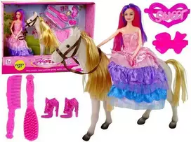 Lėlė princesė su žirgu ir aksesuarais