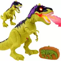 Dinozauras T-Rex su nuotolinio valdymo pultu, garsais ir šviesom, žalias