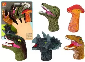 Lėlių ant pirštų rinkinys, Spalvoti dinozaurai, 5 vnt.