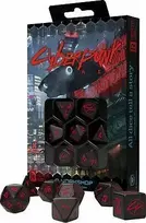 Q Workshop Cyberpunk Raudona RPG Kauliukų Rinkinys Juodos Ir Raudonos Sp