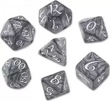 Q Workshop Classic RPG Kauliukų Rinkinys Dūmų Ir Baltos Spalvos