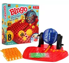 Ramiz Vaikų bingo žaidimas 4+ skaičių loterija + piešimo mašina su būgnu + kamuoliukai su skaičiais + kortelės Žetonai