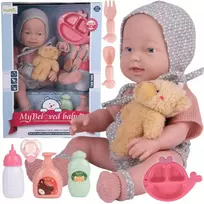 Malplay Lėlė kūdikis su priedais ir meškiuku 36 cm