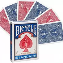 Bicycle Double Back Raudona Mėlyna Kortos