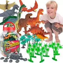 Boley Laukinių dinozaurų figūrėlių rinkinys 55 dalių konteineryje