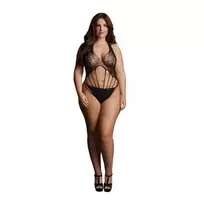 Shots Obsessive Strappy Lace Teddy Plus Size - Elegant Stretch Bodysuit XXL-5XL