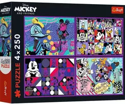 Trefl Dėlionė 4x250 vnt. - Disney Peliukas Mikis