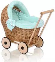 My Sweet Baby Pintas lėlių vežimėlis su mėtų spalvos patalyne