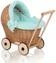 My Sweet Baby Pintas lėlių vežimėlis su mėtų spalvos patalyne