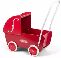 My Baby Mano kūdikis - raudona lėlė medinis vežimėlis (61302)
