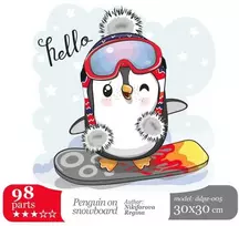 Wizardi Dėlionė 98 vnt. - Pingvinas ant snieglentės