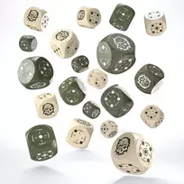 Q Workshop Crosshairs Compact D6 RPG Kauliukų Rinkinys (Smėlio Ir Alyvuogių Sp.)