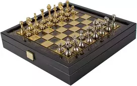Manopoulos Klasikinis Metalinių Staunton Šachmatų Rinkinys 27cm