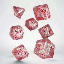 Dėlionė Q Workshop Elvish Kauliukų Rinkinys Skaidrios Ir Raudonos Spalvos