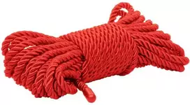 CalExotics Scandal Raudona Bondage Rope 10m - Soft Cotton-Polyester, Durable