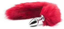 Toyz4Lovers Metalinis analinis kištukas su ilga uodega ir kailiu, 7cm