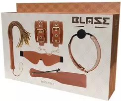 Dreamtoys BLAZE ELITE BDSM RINKINYS KONJAKO SPALVOS VEGANIŠKA ODA