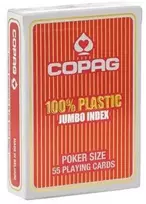Copag 2 Corner Jumbo index žaidimo kortos (raudonos)