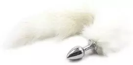 Toyz4Lovers Metalinis analinis kištukas su ilga uodega ir kailiu, 7cm