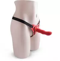 Toyz4Lovers Raudon viliojantis strap-on dildo su petnešėlėmis