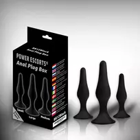 Power Escorts Plug - Anal Plug box 3 pack juodas