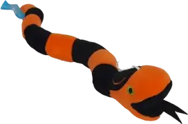 Dubi Pliušinis žaislas - juoda ir oranžinė gyvatė, 45 cm