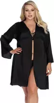 Anais LAURA juodas robe L+ (juoda szlafrok)