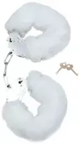 Fetish B Series Fetish B serija Metaliniai antrankiai su kailiu bdsm balta