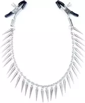Fetish B Series Fetish B serijos spenelių spaustukai su grandinėle ir dygliuotais BDSM bondage