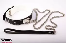 Whips Collections Bindings - Moteriška apykaklė su pavadėliu, balta