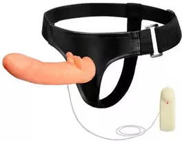 BAILE Realistinis penio strapon vibratorius su dirželiais 20cm