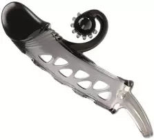 ROMANCE - Penis sleeve, TPE material,vibration, battery LR41*3, Juodas
