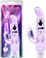 Crystaljelly Bunny Vibratorius, klitorio masažuoklis, G taškas, 21 cm