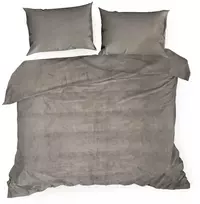 Eurofirany Pliušinis mikropluošto patalynės komplektas, 220x200 cm antklodės užvalkalas su dviem pagalvių užvalkalais, 250 g/m2 svoris, jaukus ir šiltas, smėlio spalva, užtrauktukas, minkšta patalynė miegamajam