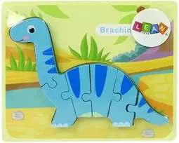 Medinė dėlionė Dinozauras, mėlynas
