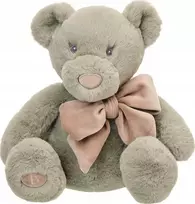 Beppe Pliušinis žaislas - pilkas meškiukas su rožiniu kaspinu, 26 cm