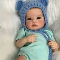 Realistiškos išvaizdos lėlė kūdikis Hoomai Doll, mėlynas