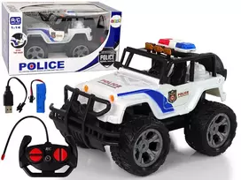 Lean Toys Nuotoliniu pulteliu valdomas Policijos automobilis Jeep