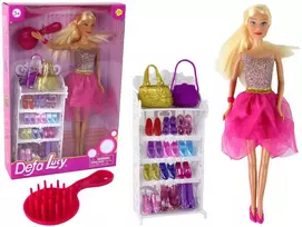 Lean Toys Lėlė su rožine blizgančia suknele Defa Lucy