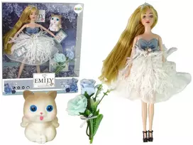 Lean Toys Žaislinė lėlė Emily su kačiuku, 30 cm