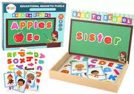 Edukacinis magnetinių kortelių rinkinys Lean Toys su rašymo ir piešimo lenta