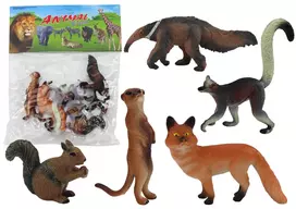 Lean Toys Gyvūnų Figūrėlių Rinkinys (5 vnt.) - Voverė, Mangusta, Skruzdėda, Lapė, Lemūras