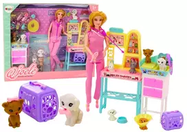 Lean Toys Veterinarijos lėlių žaidimų rinkinys su baldais ir aksesuarais