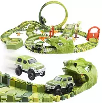 Malplay Žaislinė Mega automobilių trasa Dinozaurų parkas, 324 el.