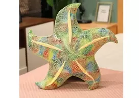 Pliušinė pagalvė Jūros žvaigždė, žalia, 45 cm