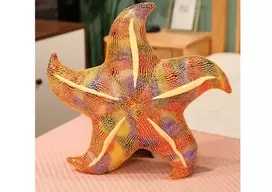 Pliušinė pagalvė Jūros žvaigždė, geltona, 45 cm