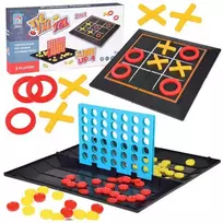 Jokomisiada Žaidimų rinkinys 2in1 tic-tac-toe line up 4 loginiai strateginiai GR0679