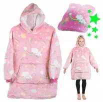 Pink Tamsoje Šviečiantis Vaikiškas Pledas - Džemperis Rožinė